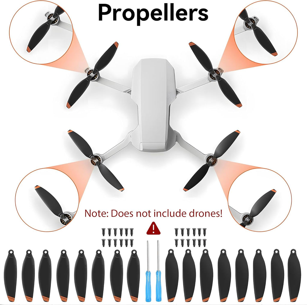 Mini 4K/Mini 2 SE/Mini SE Propellers: with Propeller Guard Landing Gear Leg Extension Propellers Holder Gimbal Cover Total 24 Pcs for DJI Mini 2 Series Drone Accessories Set