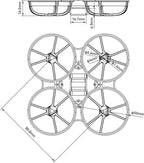 BETAFPV 2pcs Meteor75 Pro Brushless Whoop Frame | Triangle Bilateral Stretch Structure Motor Holder Hole | Larger Lipo Battery Slot for 45mm Propellers 550mAh 1S Lipo 0802SE 1102 Series Motors