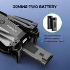 Drone with Camera - Drone with Screen on Controller for Beginners, Foldable Remote Control Quadcopter with Gesture Control, 3D Flip, One Key Start, Emergency Stop, 2 Batteries, Easier to use