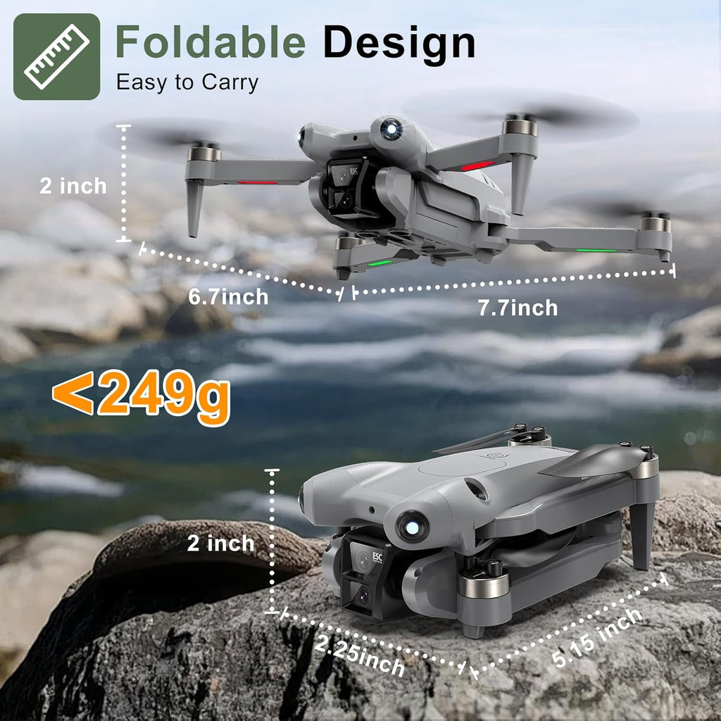 PRO Drone with Camera for Adults 4K,Brushless Motors Drone for Kids Beginners,40mins Flight Time with 2 Batteries,FPV Foldable RC Quadcopter,Toys Gifts for Teen Boys Girls, Beginner£¨Grey£©
