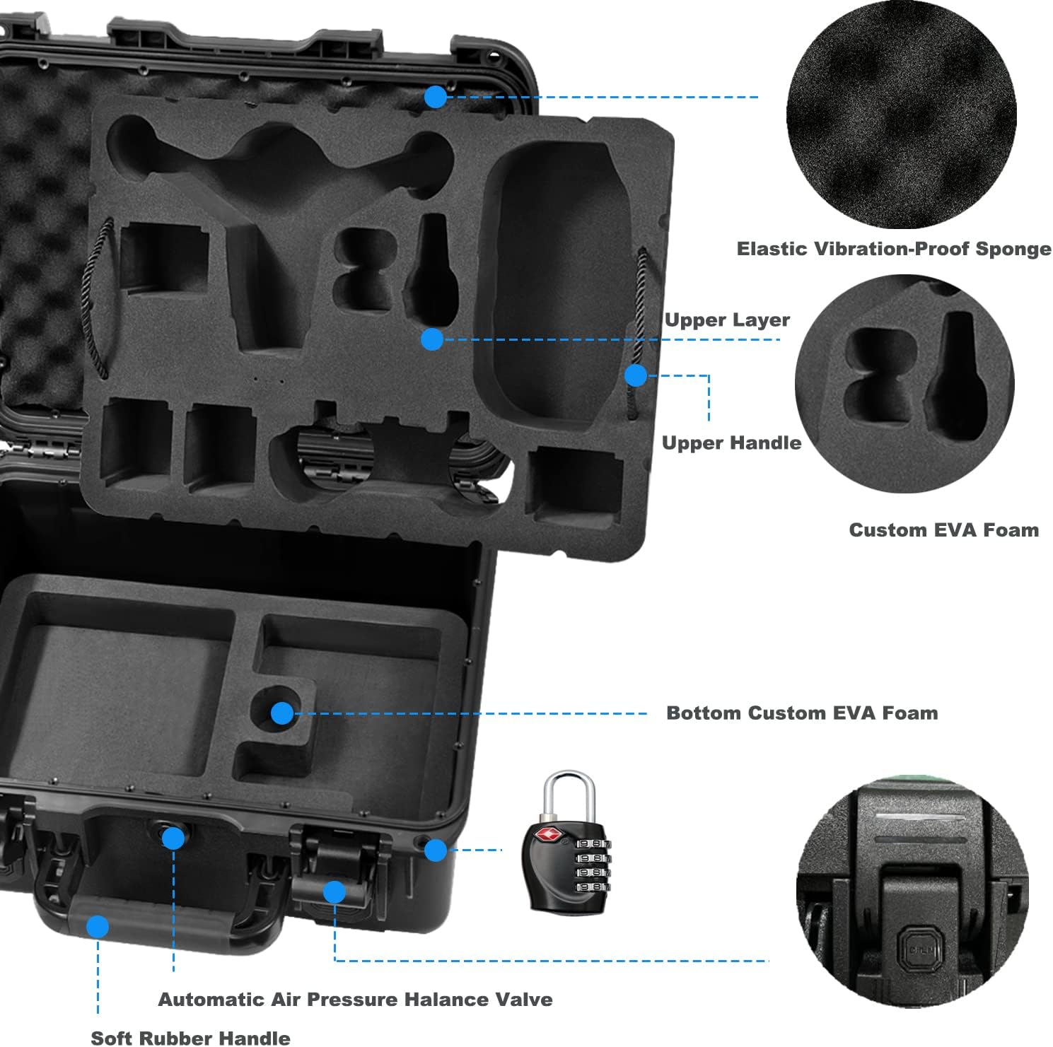 LEKUFEE Waterproof Hard Case for DJI FPV Drone,Explorer Combo,DJI Goggles Integra,Goggles 2/ V2, FPV Motion Controller, RC Motion 2,Accessories(Case Only)