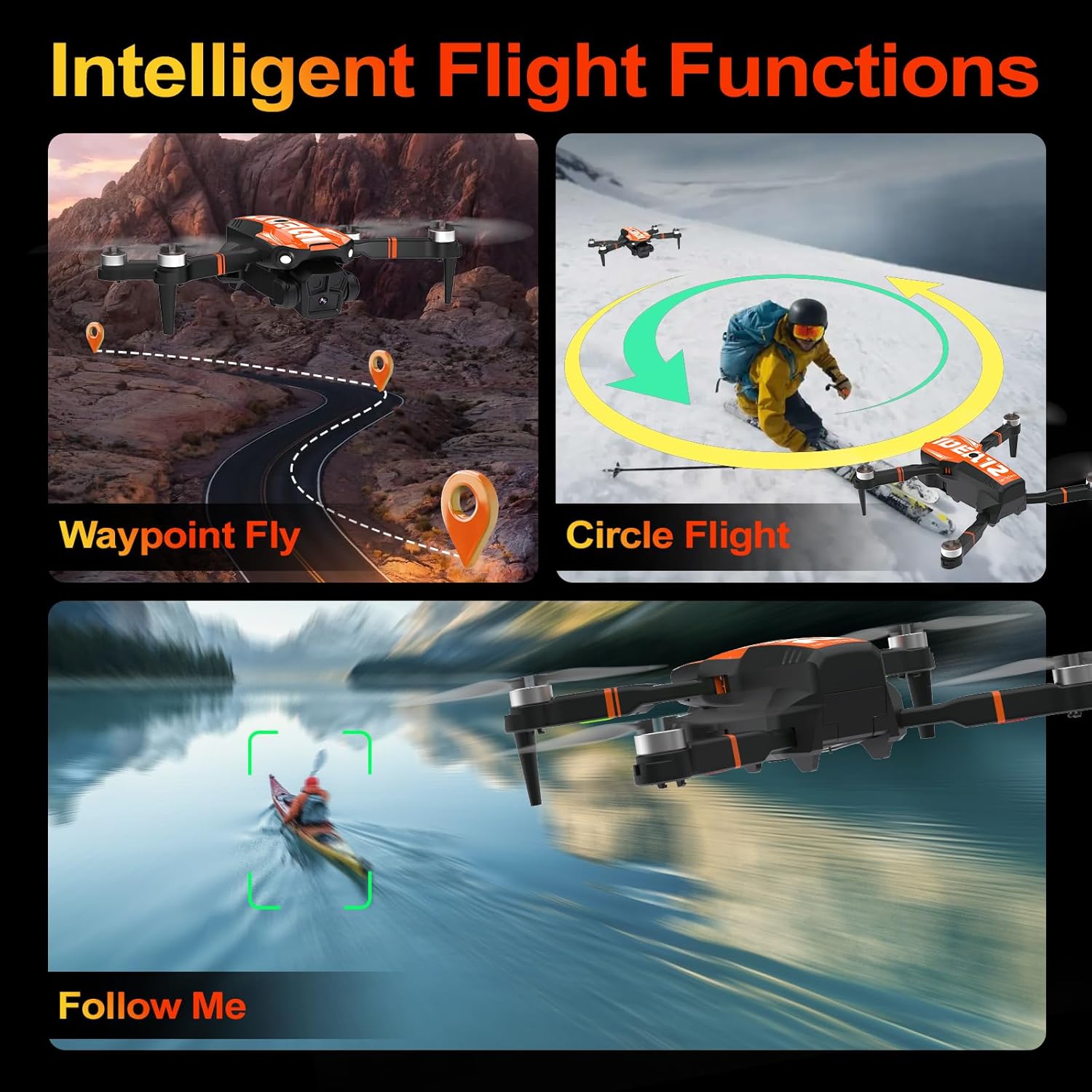 LE-IDEA GPS Drone with Camera for Adults, Professional 4K Camera Drone with Brushless Motor Auto Return Home Follow Me RC Quadcopter for Beginners Foldable Toys Gifts Under 249g IDEA12GPS