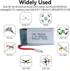 3.7V 400Mah Lipo Battery - 5Pcs Drone Batteries with 5-in-1 USB Charger for Syma Q11 H99W H31 H6C H98 TR-C385 TR-P51 TR-F22 Quadcopter Parts Aircraft Drones Lithium Battery Rechargeable AT-96