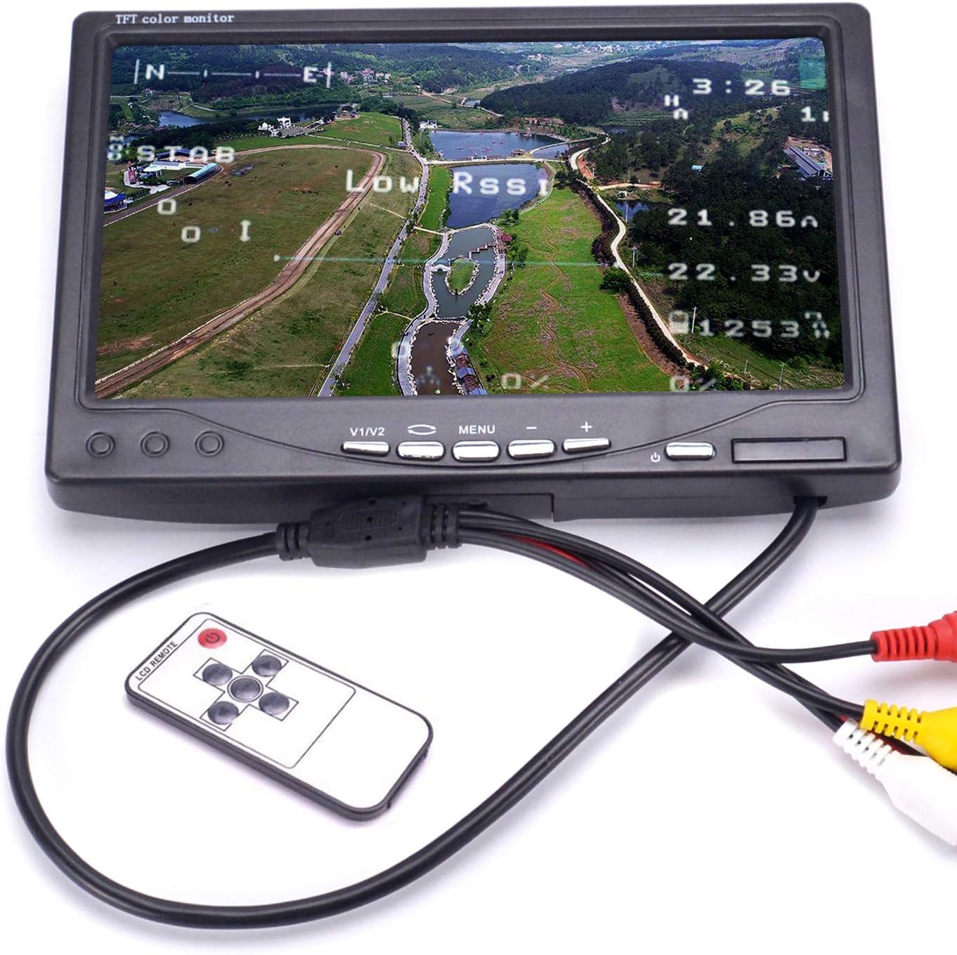 RC 7 Inch FPV Monitor 1024x600 IPS LCD Display Screen Monitor with Hood Sun Shield for RC FPV Drone Quadcopter