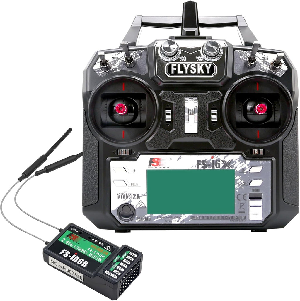Flysky FS-i6X 6CH 2.4GHz RC Radio Transmitter Controller with iA6B Receiver for FPV Drone RC Helicopter Quadcopter Car Boat
