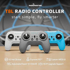 Radiomaster T8L ELRS 2.4GHz Radio Transmitter, 204g Lightweight Screenless Remote Controller with Hall-Effect Gimbals, USB-C Charging & Simulator Compatibility for FPV Drones (Grey)