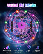 Flying Toy Drone for Kids£¬360¡ã Hands Free Motion Sensors Mini Drone with Cool LED Lights,Easy Indoor Small UFO Toy Flying Ball Drone for Kids -Pink