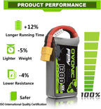 OVONIC 3S Lipo Battery 50C 1300mAh 11.1V Lipo Battery with XT60 Connector for RC FPV Racing Drone Quadcopter
