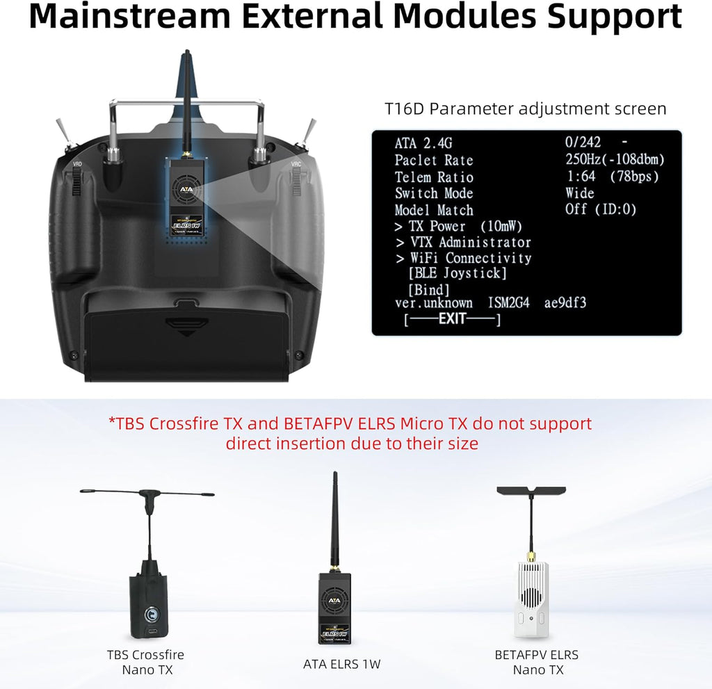 Radiolink T16D 16 Channels RC Transmitter and R16F Telemetry Receiver, Multi-Protocol and Voice Broadcast Support, RC Radio Remote for Drone, Airplane, Car, Boat and More (Mode 2 Left Throttle)