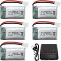 5PCS 3.7V 400mAh High Rate Lithium Battery with 5 in 1 Charger for Hubsan H107C H107L SYMA Q11 X11C HS170C F180C TOZO Q2020 E016H A120 XK A150 H31 TR-P51 TR-F22 AT-96 Four-Axis Aircraft¡­