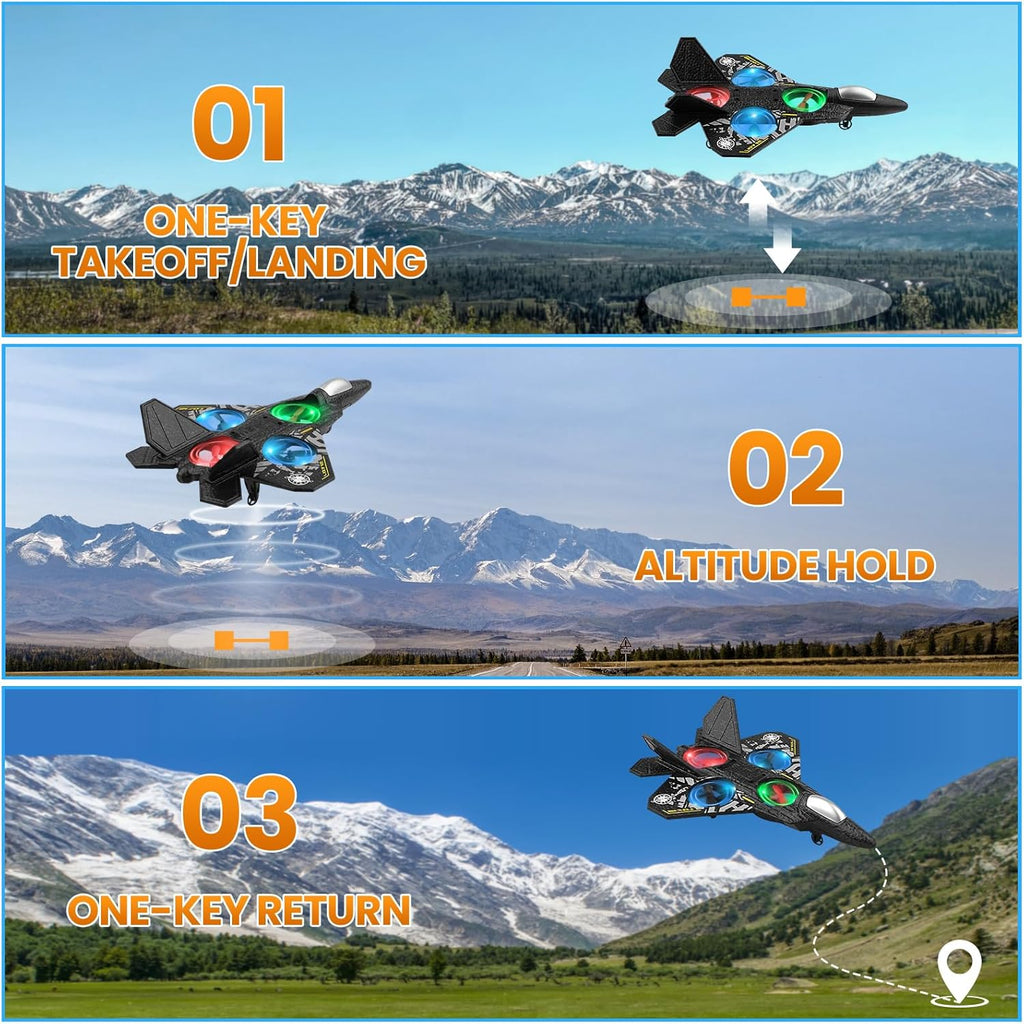 RC Plane 2.4GHz Remote Control Plane L0712 Drone Quadcopter Hovering with Auto Hovering Fighter Aircraft RC Airplane RTF for Beginner, Kids and Adults,3D Flip Airplane Toy