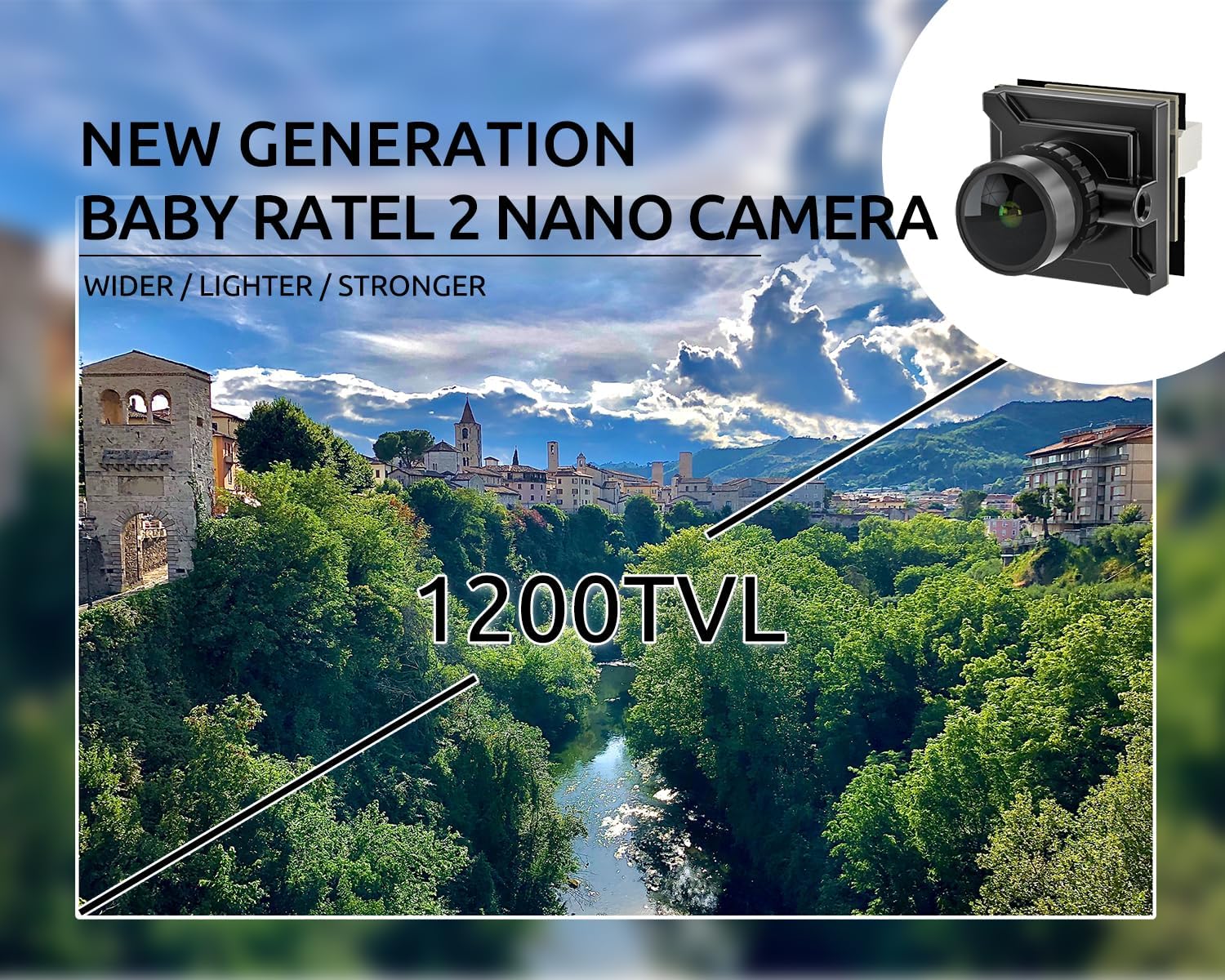 Caddx FPV Camera Ratel 2, 1/1.8inch Starlight Sensor Camera 1200TVL with FOV 165¡ãBigger PAL NTSC Switchable for FPV Racing Drone