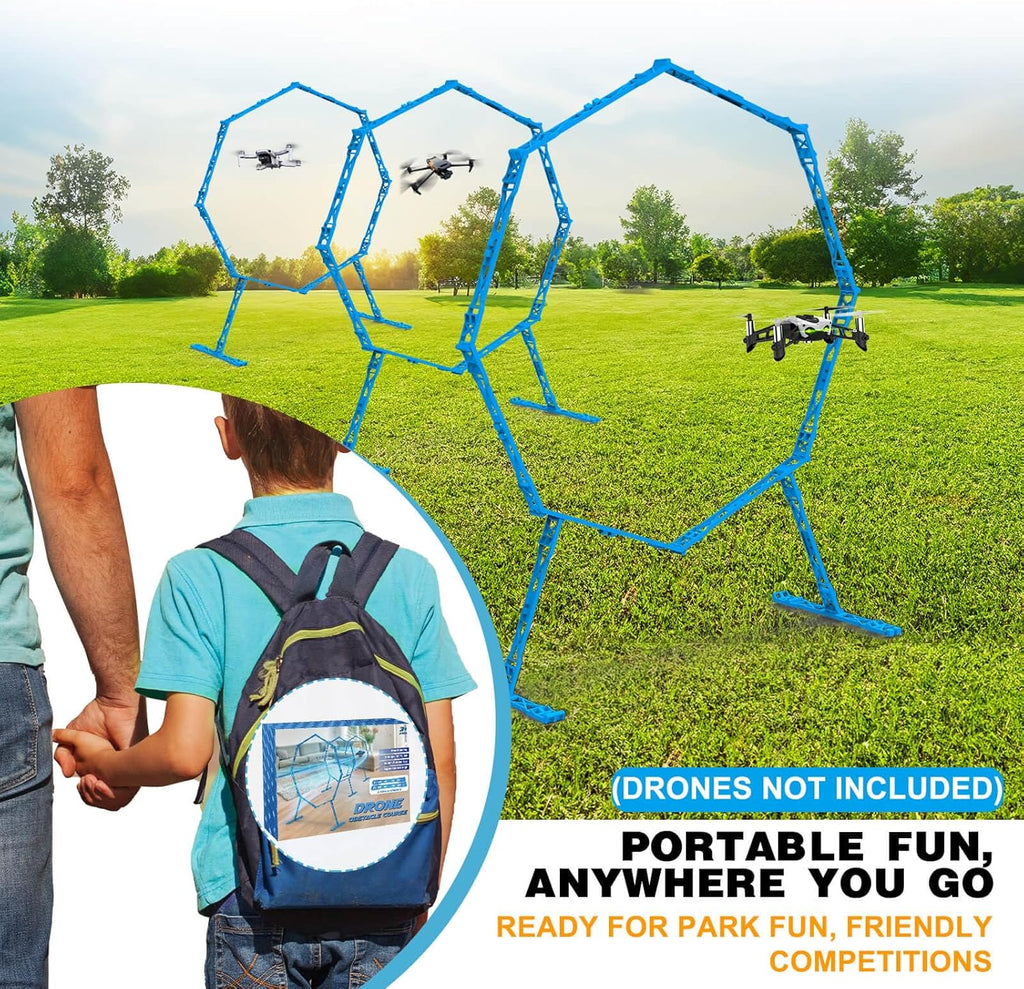 Drone Obstacle Course, Includes 3 Pack Easy to Build Obstacle Hoop, FPV Racing Drone Loop Gate, Suitable Competition RC FPV Racing of Drones or Model Aircraft Games for Age 6-12 Kids or Adults