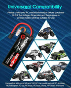 HOOVO 7.4V 70C 6200mAh 2S Lipo Battery Hard Case with Tracxas Plug for RC Car RC Helicopter RC Truck RC Truggy Airplane Quadcopter UAV Drone FPV (2 Packs