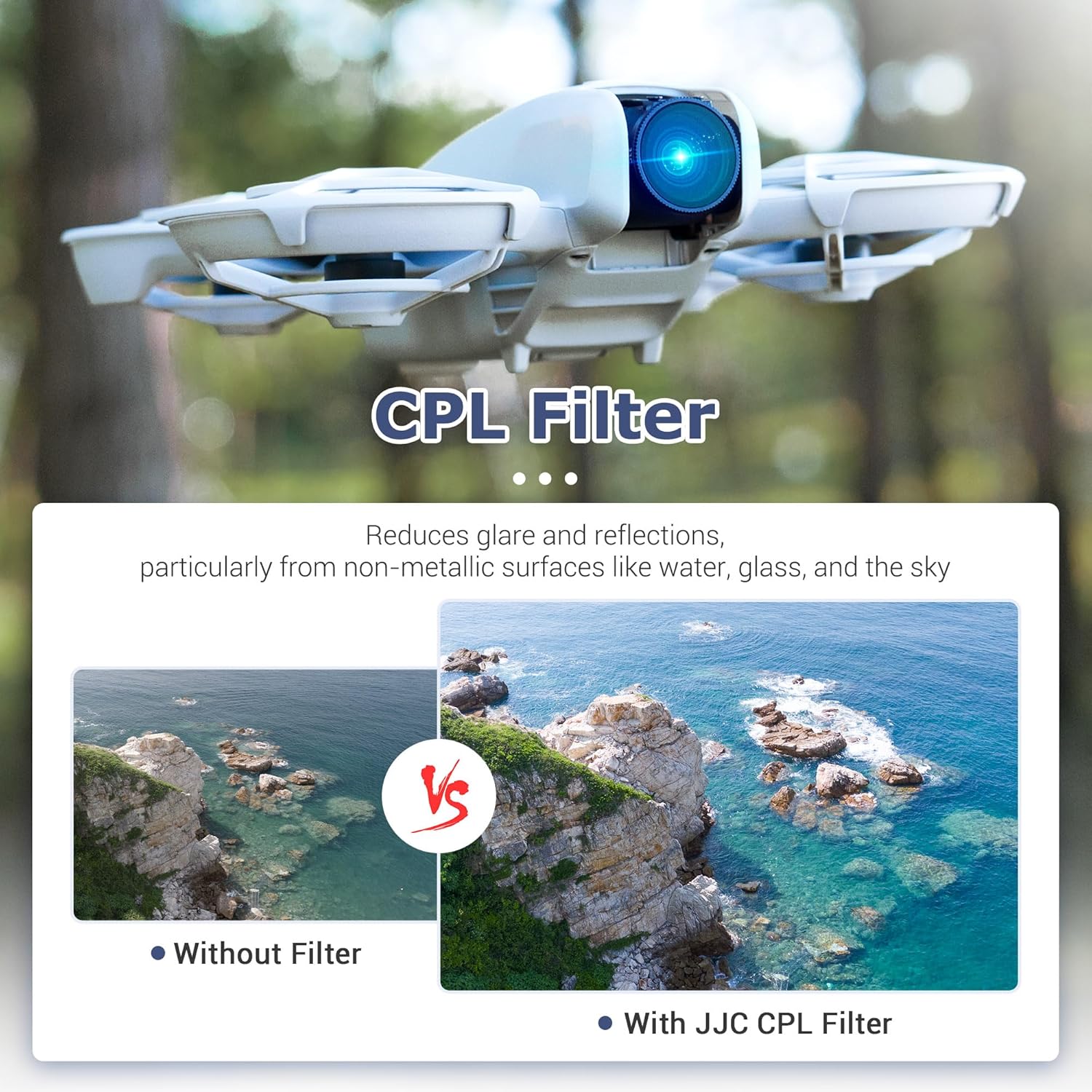 JJC Neo Drone CPL ND Filter Set, CPL ND8 ND16 ND32 Polarizing Neutral Density Filters Kit for DJI Neo Drone Fly More Combo, Multi Coated HD Optical Glass Filter with Lightweight Aluminum Frame