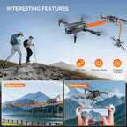Drone with Camera - Foldable Brushless Motor Drone for Adults/Kids, 1080P HD RC quadcopter. Waypoint Fly, Altitude Hold, One Key Take Off/Landing, Gesture Selfie, 3D Flip, Long Flight Time