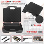 Portable Hard Case 12.2 x 9.85 x 3.77 with Customizable Diced Foam,Protects for Equipments, Electronics, Tools, Microphones, Recorder and More