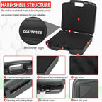 Portable Hard Case 12.2 x 9.85 x 3.77 with Customizable Diced Foam,Protects for Equipments, Electronics, Tools, Microphones, Recorder and More