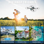 Drone with Camera, Drones for Adults and Beginners, 1080P HD FPV Foldable Mini Drones for Kids, with 2 Batteries, Carrying Case, Trajectory Flight, Gravity Control, One-Key Takeoff/Landing, 360¡ã Flip, Toys for Gift