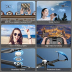 Drones with Camera for Adults 4K Brushless Motor Drone for Kids Beginners, FPV Foldable RC Quadcopter with Propeller Guards, 2 Batteries, 1500mAh, 130¡ã Lens, WiFi, Voice Control, Gesture Photography, Gift Toys for Men Boys