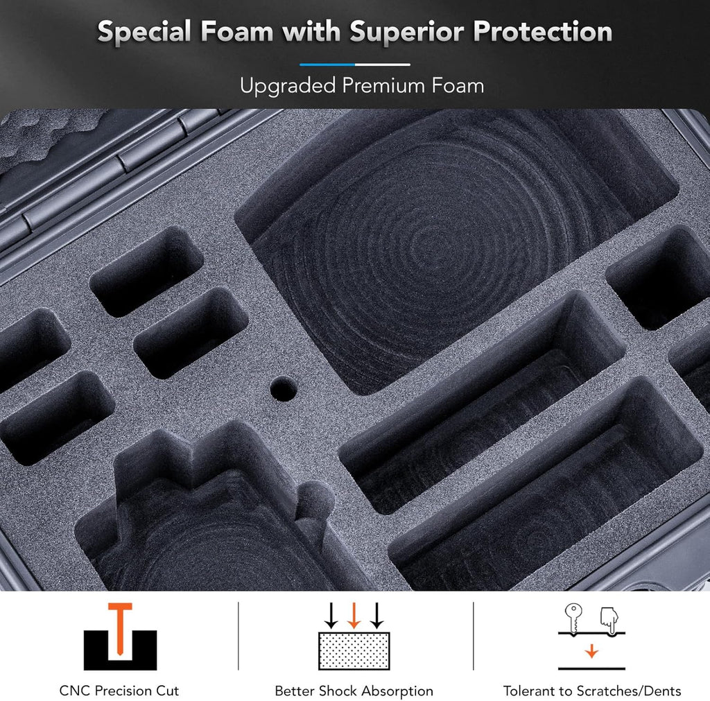 Lykus Titan AA100 Waterproof Hard Case for Antigravity A1 Drone Bundles, Support up to 7 batteries [CASE ONLY]