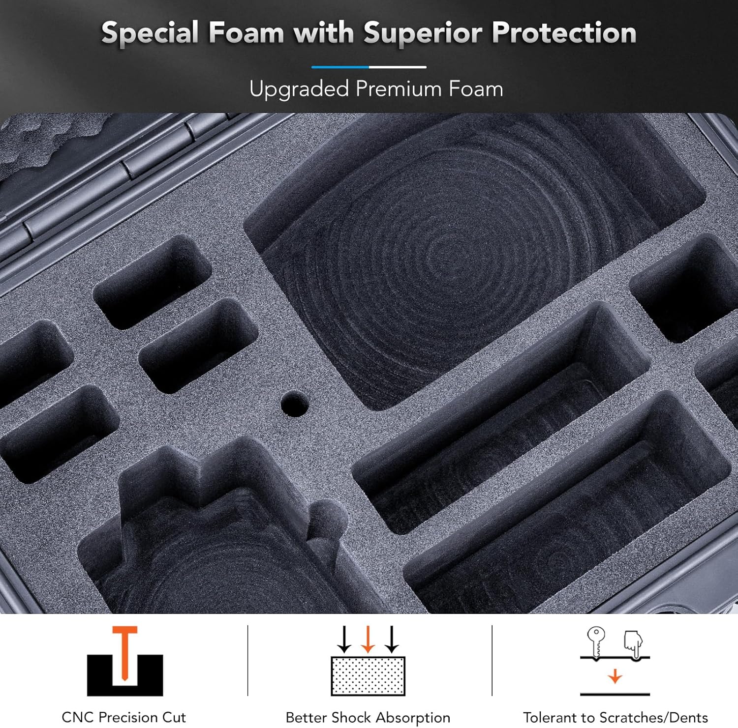 Lykus Titan AA100 Waterproof Hard Case for Antigravity A1 Drone Bundles, Support up to 7 batteries [CASE ONLY]