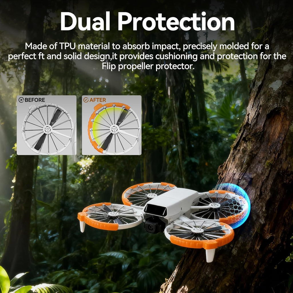 DJI Flip Accessories Bundle, Includes Standard Controller Carry Case, Landing Gear Extension & Propeller Guards for DJI Flip Drone, 3-in-1 Essential Protective Combo