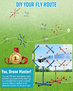 Drone Obstacle Course Kit, Includes 3 Different Hoop Sizes, Professional RC FPV Racing Training Set for Kids & Adults, Portable Game Loop Gate System with Separate Storage Bag