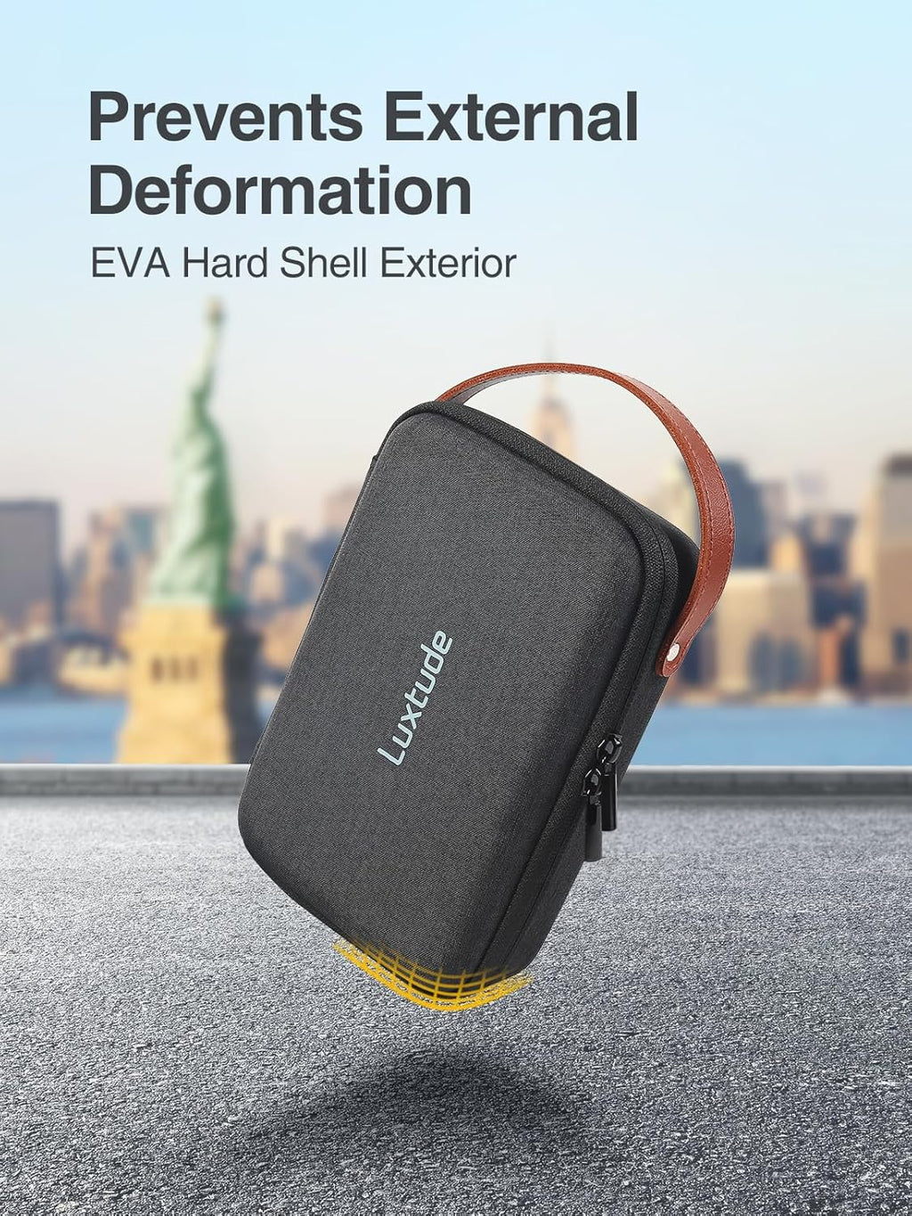 Luxtude Hard EVA Case with Foam, Hard Sided EVA Shockproof Camera Organizer Case, Travel Carrying Cases for Drones, Digital Products, Electronic Instruments, etc.