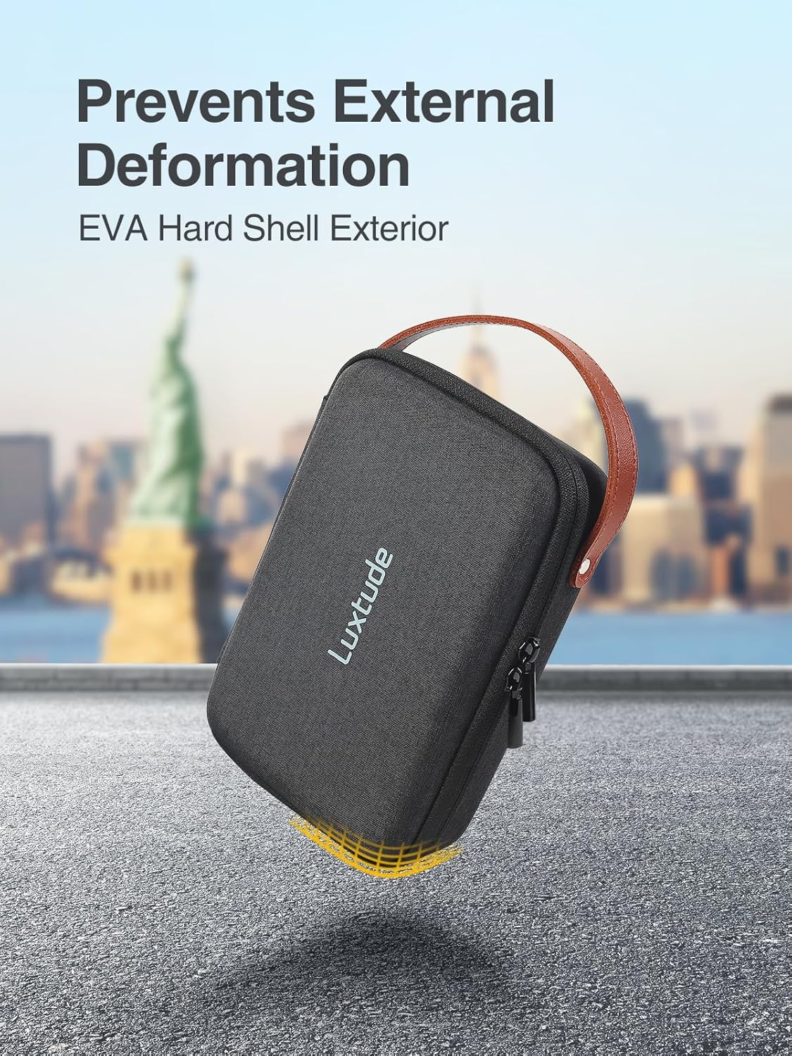 Luxtude Hard EVA Case with Foam, Hard Sided EVA Shockproof Camera Organizer Case, Travel Carrying Cases for Drones, Digital Products, Electronic Instruments, etc.