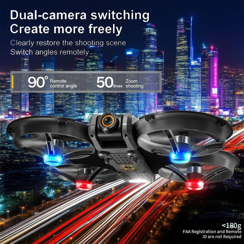 UAVRIAO Drone with 4.5 HD Screen Remote, 2K Dual Camera Quadcopter, Brushless Motors, 360¡ã protective cover£¬ Auto Hover, 30 Min Flight (2 Battery), WiFi FPV, Follow Me, 3D Flip, Headless Mode - Great Gift for Adults,