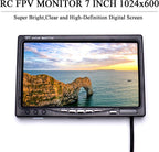 RC 7 Inch FPV Monitor 1024x600 IPS LCD Display Screen Monitor with Hood Sun Shield for RC FPV Drone Quadcopter