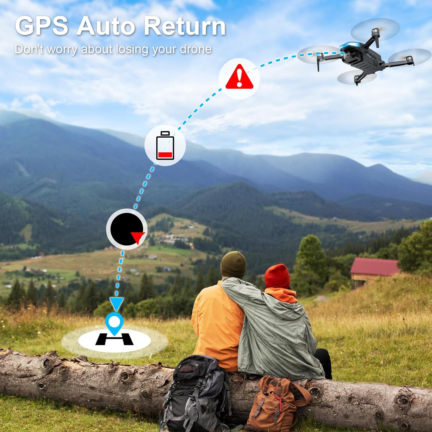 Drone with Camera for Adults - 2K HD Camera FPV Live Video, GPS Drone with Auto Return, Brushless Motor, Foldable Quadcopter, Follow Me, Headless Mode Remote Control for Kids Toys Gifts or Beginners
