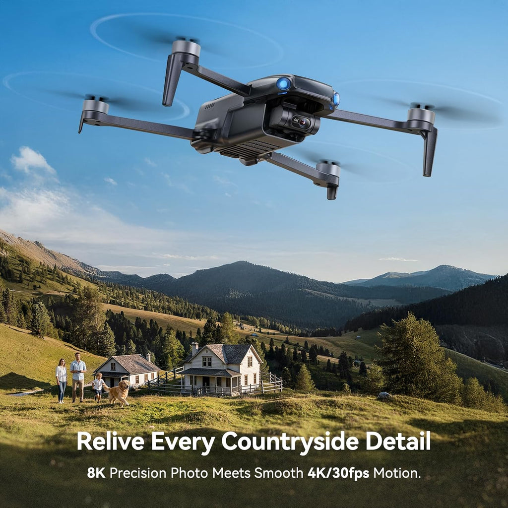Ruko U11MINI 4K (RC3), Professional 8K Drone with 5.5 Touchcreen, Drones with camera for Adults 4K Video, 3-Axis Gimbal, 20000ft FPV Transmission, Under 249g FAA Exempt, Beginner (64-Min Flight)