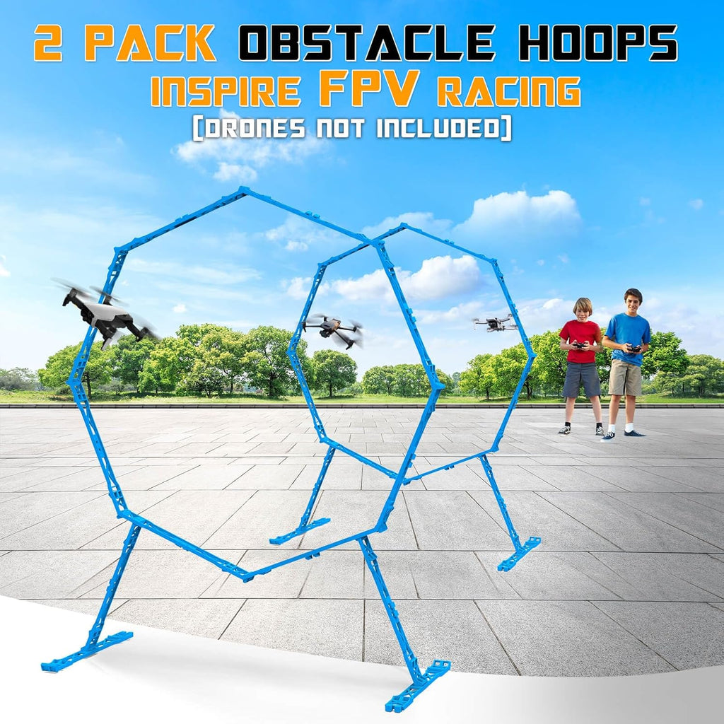 Dolanus 2-Pack Obstacle Hoops for FPV Racing Drones - Durable & Easy-Build - Ideal Drone Obstacle Course for Kids 6-12 & Adults, RC FPV Racing & Model Aircraft Games