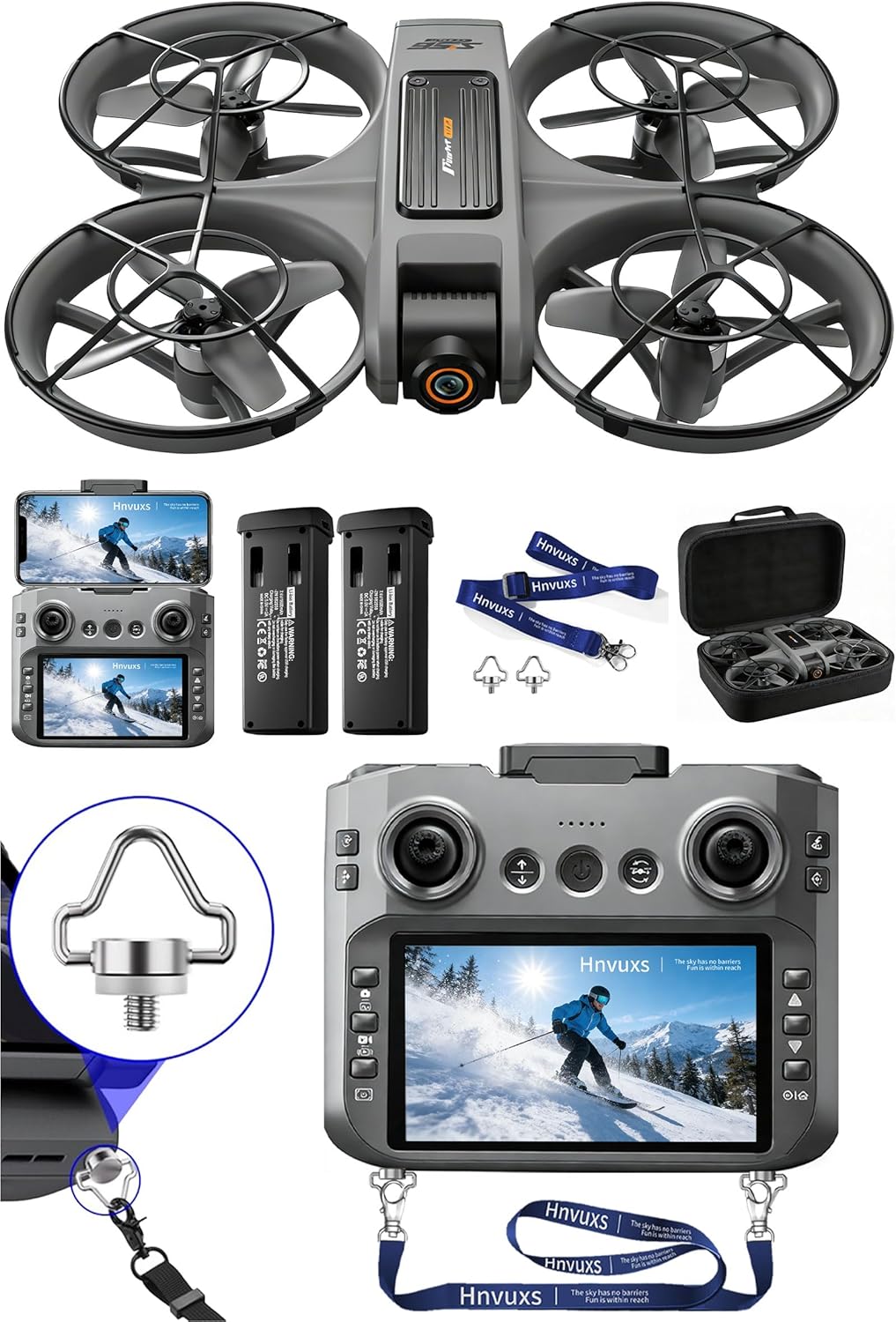 Drone With Camera For Adults - 4.5¡± Fhd Screen Remote Control, 2k Dual Camera, 40 Min Flight, Brushless Motor, Obstacle Avoidance, Follow Me, Auto Hover, One Key Takeoff/Landing, 360¡ã Flip, Includes 2 Batteries, Perfect Mini Drone For Kids And Beginners