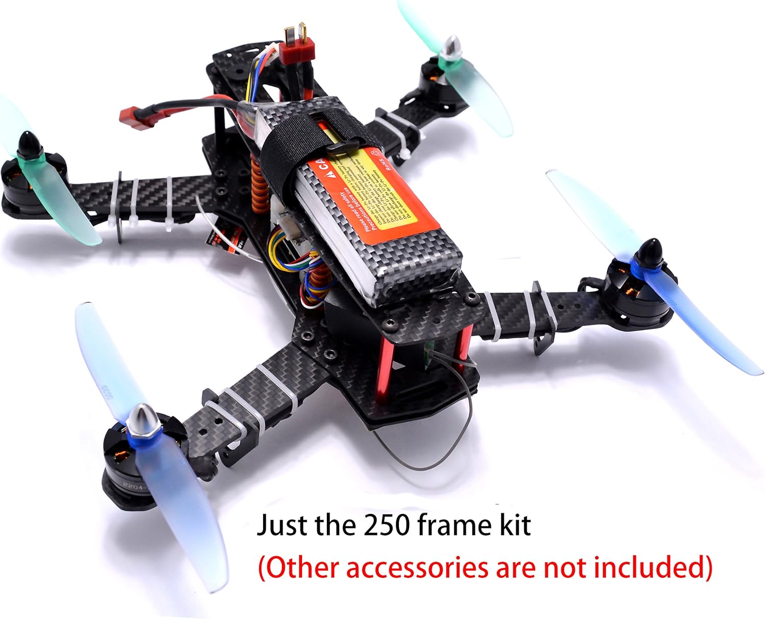 Readytosky 250mm FPV Racing Drone Frame 5 Inch Carbon Fiber Quadcopter Frame Kit with 4mm FPV Frame Arms+Lipo Battery Strap