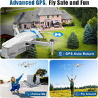Oddire Drones with Camera for Adults 4K, GPS Auto Return, Waypoint Flight, Orbit Fly, GPS Follow, Gesture Control, Foldable Drone with Brushless Motor, 249g Light, 48 Mins Flight Time with 2 Batteries