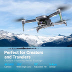 Contixo Foldable 4K Cinematic F29 Drone for Adults & Hobbyists, 3-Axis Gimbal, 5 Touchscreen Remote, GPS Return Home, Follow Me, Orbit Mode, Brushless Motor, 46 Min Flight Time (2 Batteries), 3KM Range