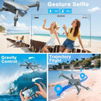 FPV Drone with Camera 1080P HD - Foldable RC Quadcopter for Adults Beginners Kids, Voice Control, Gesture Selfie, Headless Mode, 2 Batteries 30 Min Long Flight Time, Portable Travel Case, Beginner Friendly Drone