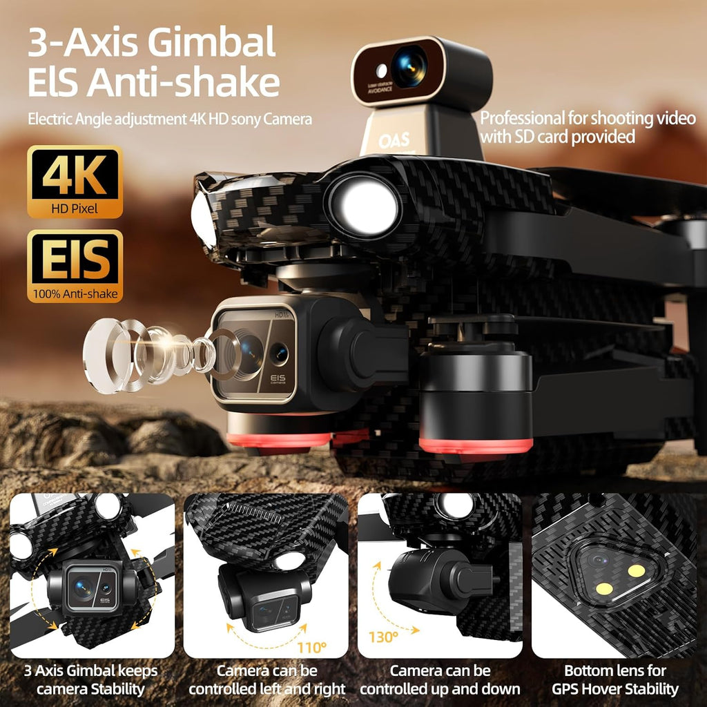 Bingchat 2026Upgraded Tablet Remote Professional Drones with Camera for Adults 4K HD, 360¡ãObstacle Avoidance, Anti-shake 3 Axis Gimbal, Payload Release, Up to 5 Miles Range, 84 Minutes Two Batteries, High Wind Resistance, Rainproof, Time-lapse, Follow Me