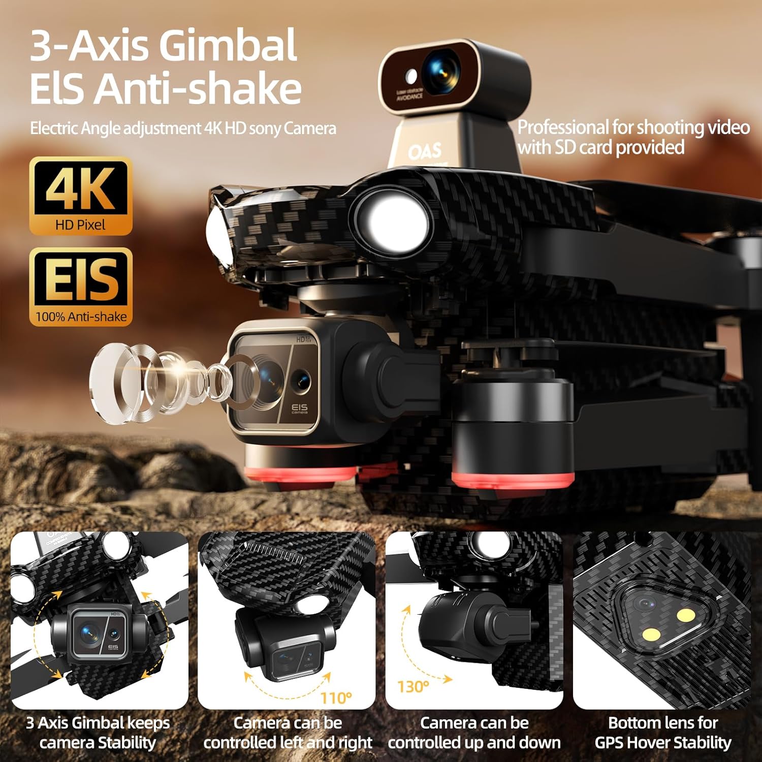 Bingchat 2026Upgraded Tablet Remote Professional Drones with Camera for Adults 4K HD, 360¡ãObstacle Avoidance, Anti-shake 3 Axis Gimbal, Payload Release, Up to 5 Miles Range, 84 Minutes Two Batteries, High Wind Resistance, Rainproof, Time-lapse, Follow Me