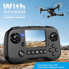 Drone with Camera - Drone with Screen on Controller for Beginners, Foldable Remote Control Quadcopter with Gesture Control, 3D Flip, One Key Start, Emergency Stop, 2 Batteries, Easier to use