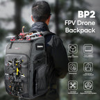FPV Drone Backpack -40L Ultimate All-in-One Professional Travel Camera Case for FPV Racing Quadcopter/DJI Drone/Tripod/15.6 Laptop Combo with Waterproof Rain Cover & 2 Battery Tool Kit Bags