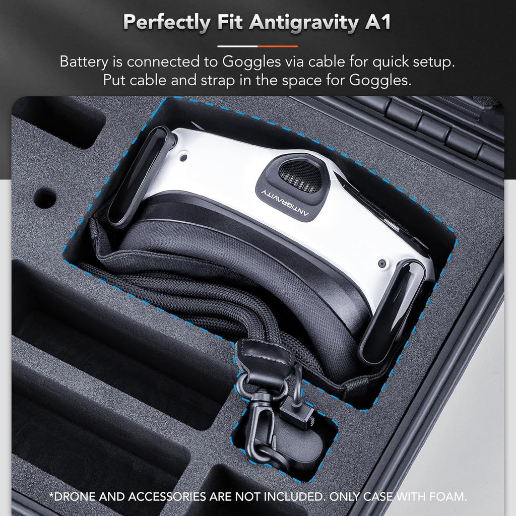 Lykus Titan AA100 Waterproof Hard Case for Antigravity A1 Drone Bundles, Support up to 7 batteries [CASE ONLY]