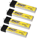 4pcs BT2.0 550mAh 1S Battery 3.8V 95C FPV Lipo Battery with BT2.0 Connector for 1S FPV Tiny Whoop Drone Quadcopters Like Air75, Meteor75 Pro, Cetus Pro, Cetus X Brushless Drones