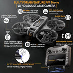 Drone With Camera For Adults - 4.5¡± Fhd Screen Remote Control, 2k Dual Camera, 40 Min Flight, Brushless Motor, Obstacle Avoidance, Follow Me, Auto Hover, One Key Takeoff/Landing, 360¡ã Flip, Includes 2 Batteries, Perfect Mini Drone For Kids And Beginners