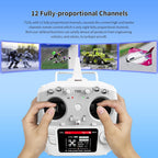 Radiolink T12D 12CH 2.4G RC Transmitter R12F Receiver, Supports ELRS/Crossfire Long Range Modules, 50 Models Storage, 4km Long Range RC Remote Controller for RC Airplane, Drone, Crawler, Car, Boats