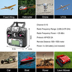 HAWK'S WORK FS-i6X 10 Ch Transmitter, 2.4GHz RC Controller with FS-iA6B Receiver for Drone Multirotor Airplane Helicopter Car Tank Boat (i6X+ iA6B)