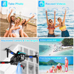 Drone with Camera for Adults,Mini Drone with Brushless Motor,2 Batteries,One Key Take Off/Land,360 Flips, Waypoint Fly, Altitude Hold,Foldable Drones for Beginners